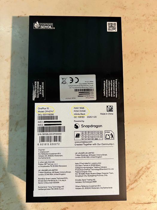 OnePlus 15 16RAM/512ROM чисто нов