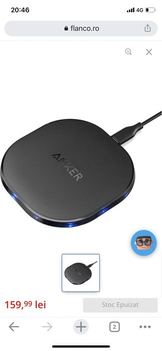 Incarcator wireless Anker PowerPort Wireless 10 Pad, Negru