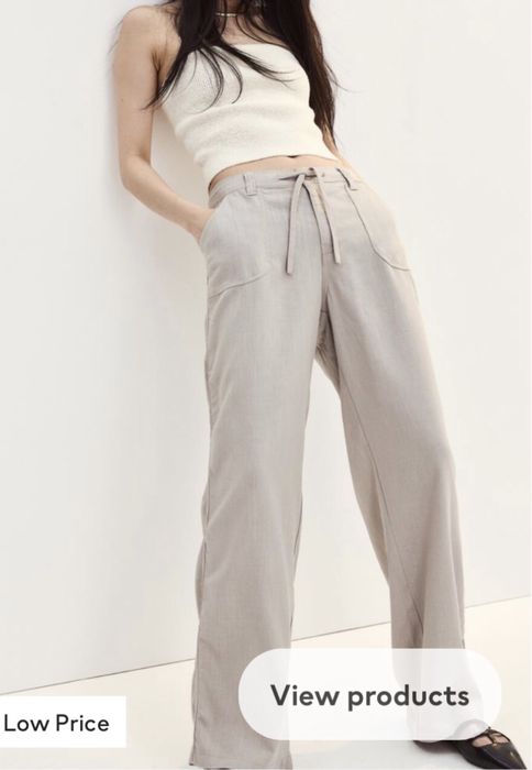 Льняные штаны h&m