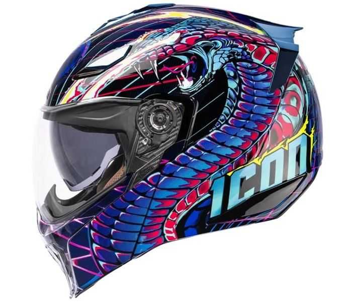 Каска Icon Threshold Lazer Cobra - Black ECE 22.06 мото каска нова