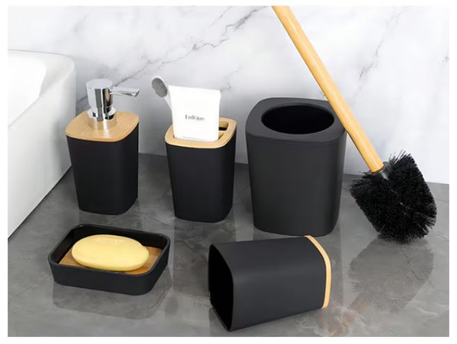 Set accesorii baie 6 piese design minimalist capacitate cos 10L