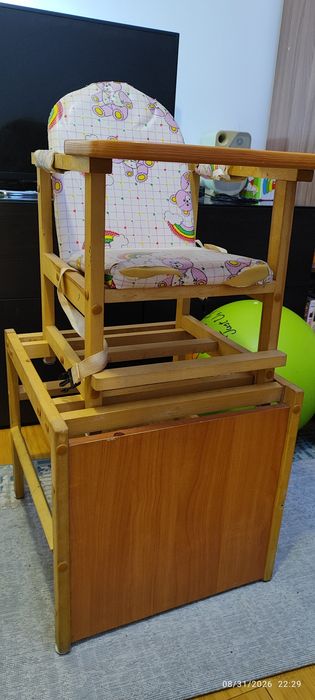 Детский стульчик, дерево, трансформер, бу