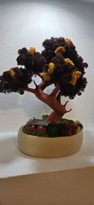 Bonsai din Pla printabil si licheni stabilizati