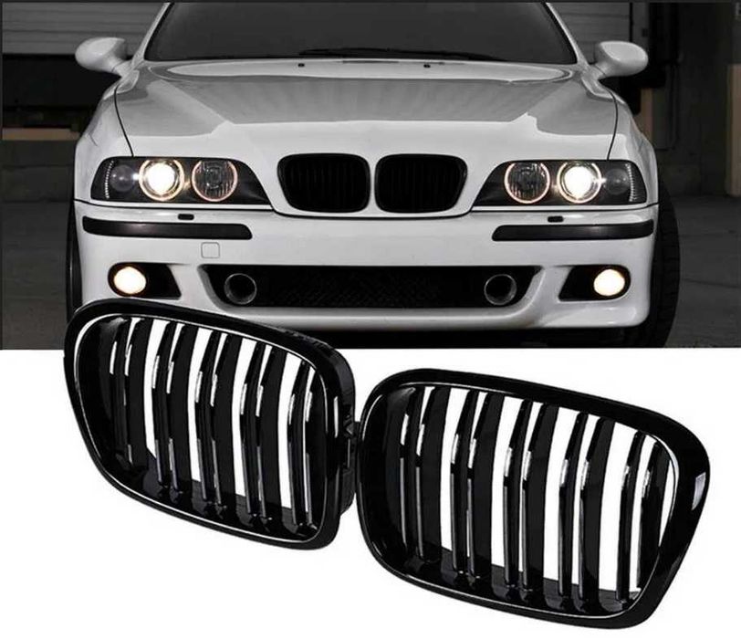 Бъбреци за BMW 5 серия E39 (95-2004) Двойни Черен Гланц, решетка, бмв