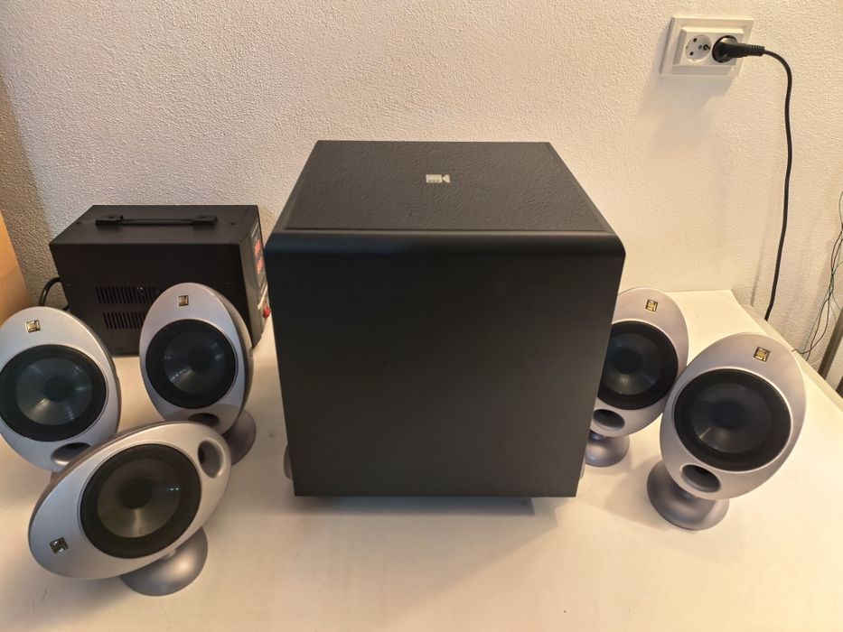 Boxe Kef HTS 2001 si subwoofer PSW 2000 sateliti