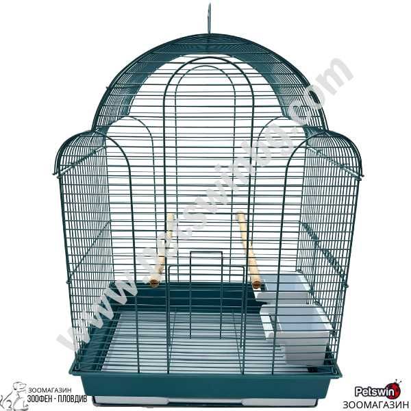 Клетка за Птици - с Раздвижен Покрив - 42см/30см/57см- Масленосин цвят