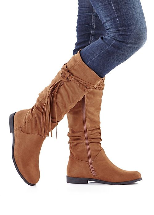 Cizme înalte cu franjuri