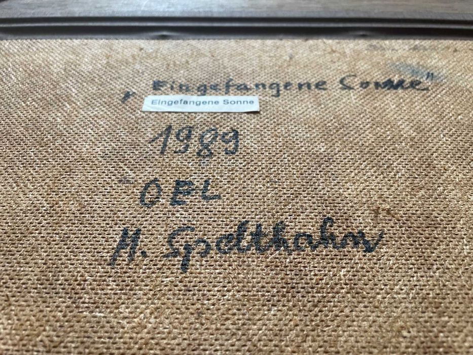 M. Spelthahn tablou pictura ulei artist german floarea soarelui aur22k