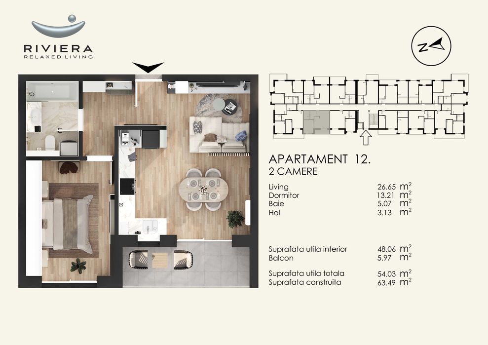 Apartament cu 2 camere - RIVIERA ORADEA