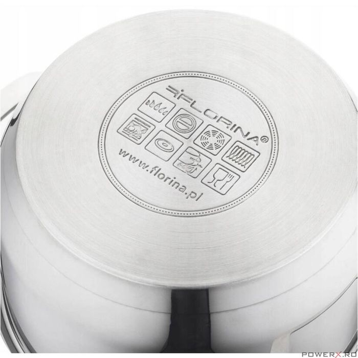 Oala cu capac, din inox, parte inferioara cu 5 straturi, diametru