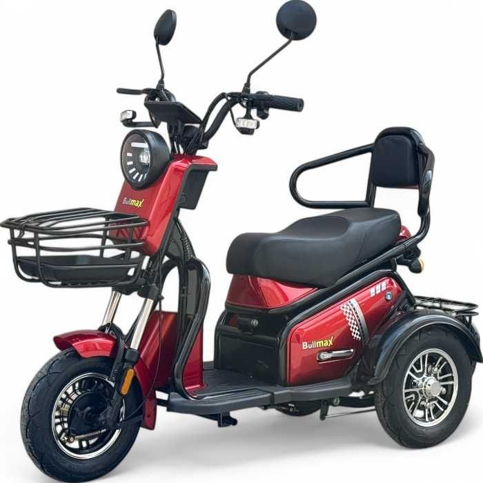 Двуместна електрическа триколка PUDDING 1800W, Черна, Крачна спирачк