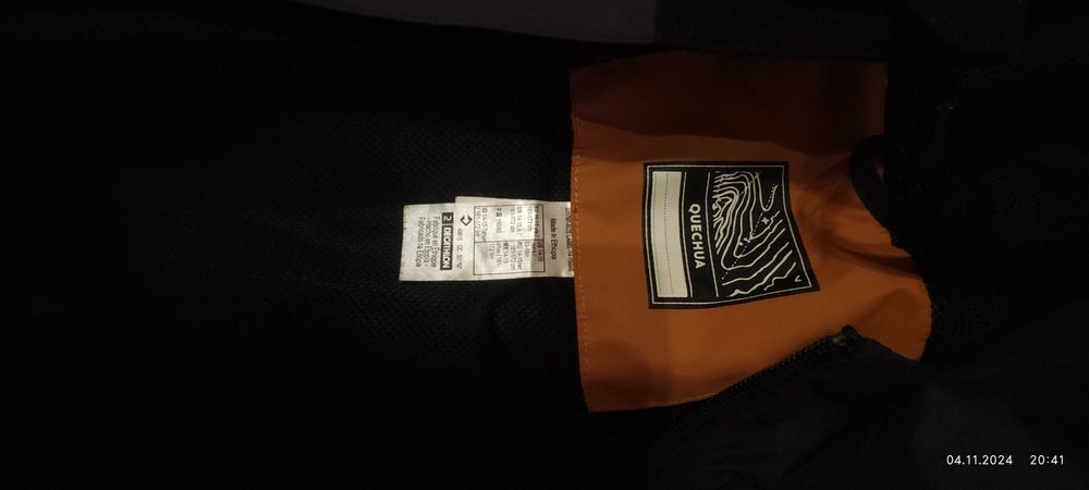 Geacă Impermeabilă Gri-Portocaliu Băieți 14-15 ani stare foarte buna