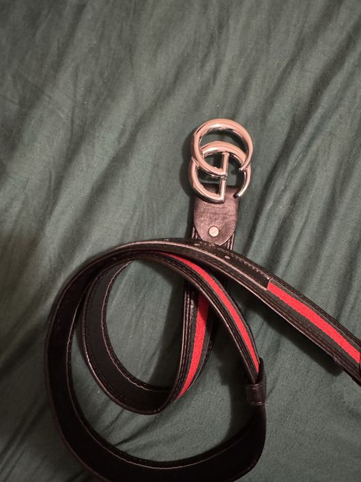Curea Gucci cu catarama argintie