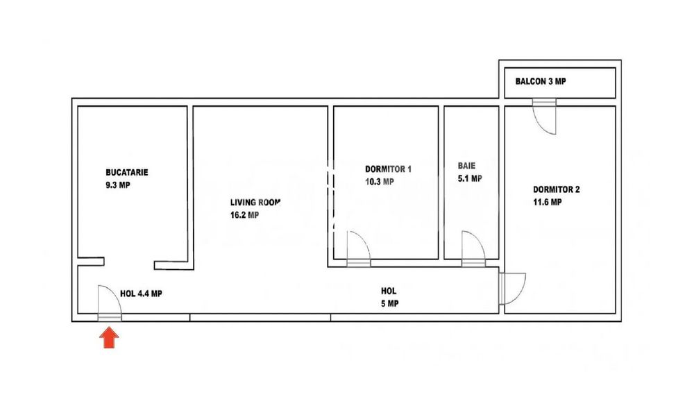 Apartament cu 3 camere, 62mp utili+balcon 3mp, zona Rahovei