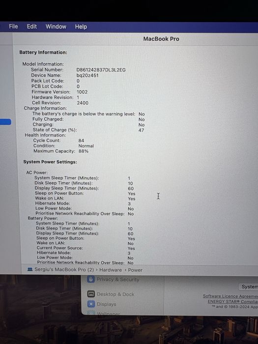 Macbook Pro M1 13,3 inch, 2021 ,512 gb