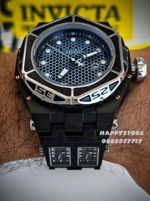INVICTA Carbon Hawk automatic Black 55 mm, Инвикта нов мъжки часовник