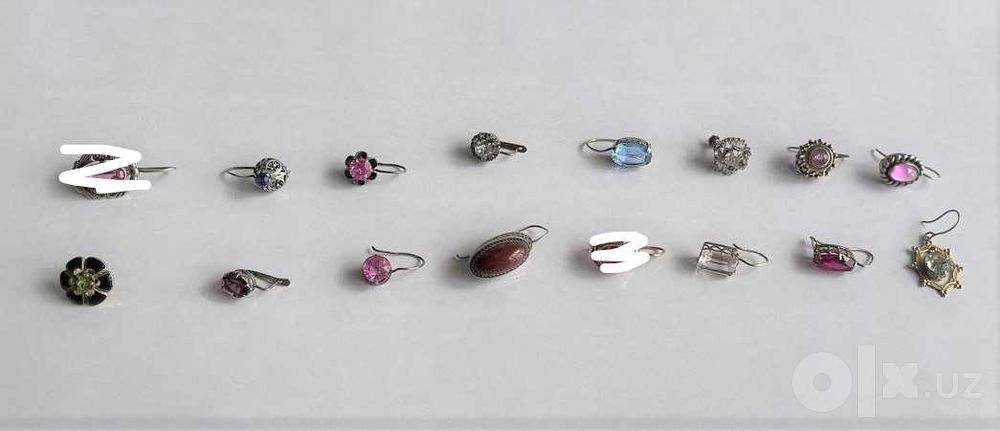 Серьги потеряшки серебро 875 проба