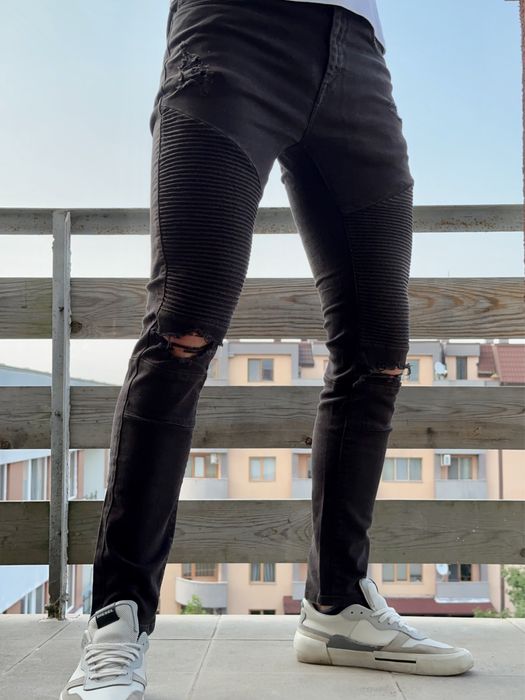 Мъжки тъмни дънки | Slim Fit, Ripped
