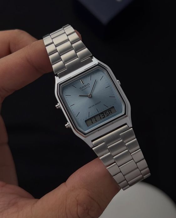 Soat Casio AQ-230A — Original, 12 oy Kafolat, Retro va Universal