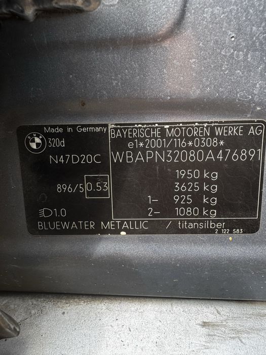 Dezmembrez  e90 320D bmw facelift BLUEWATER METALIC