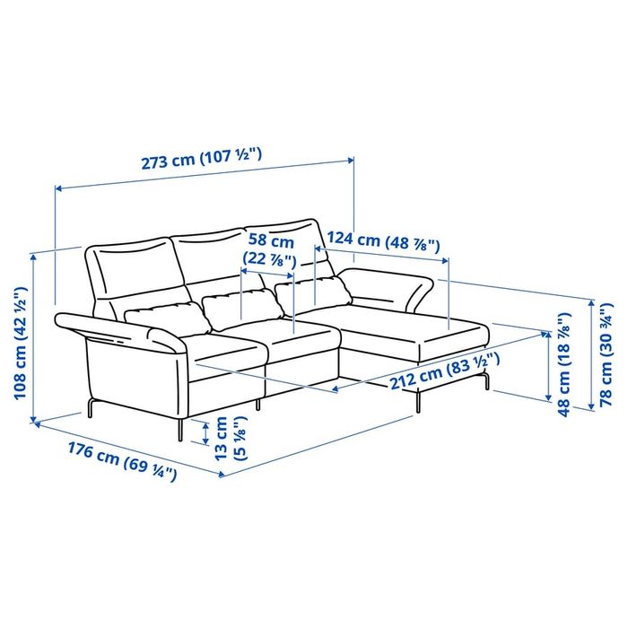 Canapea FAMMARP 3 locuri cu şezlong, stanga metal/Viarp bej/maro