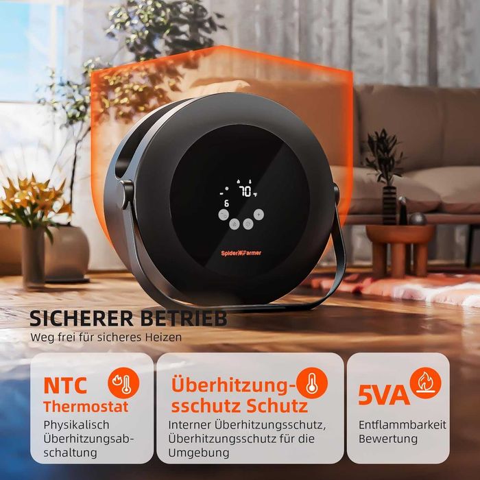 Aerotermă Spider Farmer 540W - Control Inteligent - Grow Tent