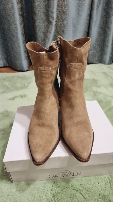 Ghete Zara crem kaki piele intoarsa