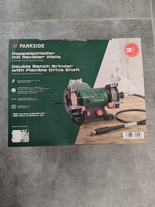 Polizor dublu parkside cu arbore flexibil