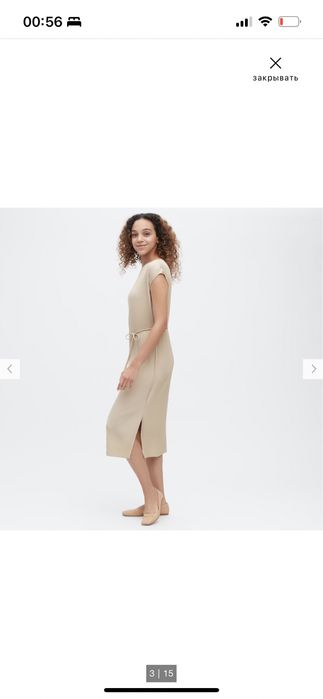 платье с плиссировкой uniqlo