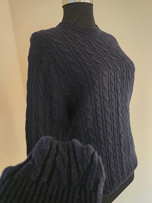 Pulover din lana merino pulover albastru inchis unisex