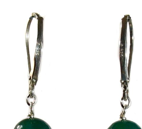 Cercei argint 925 cu pietre de onix verde