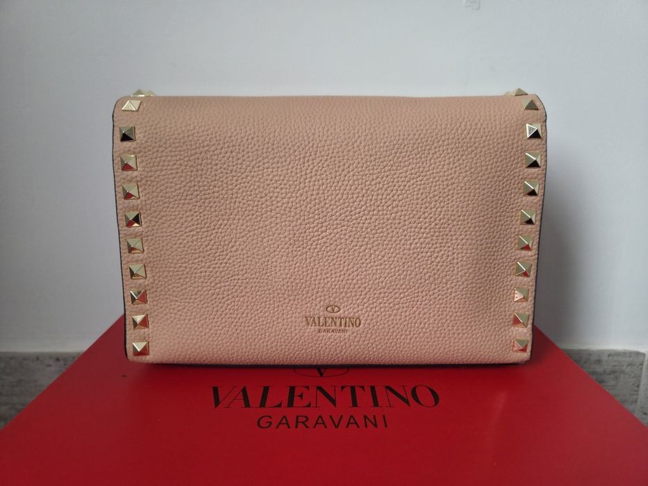Valentino Garavani Rockstud Flap Bag Powder Pink