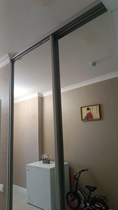 Продам раздвижные двери зеркало  от гардероба 270 на 160