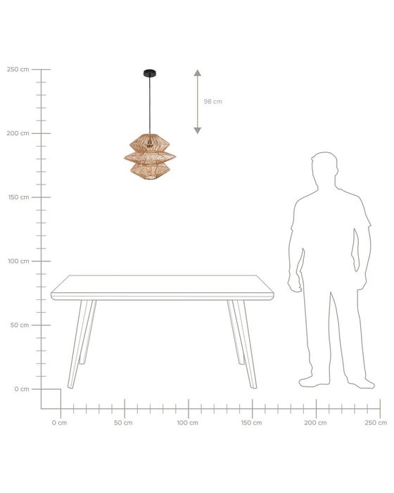NOU Lustră "ANDUKI", ratan natural