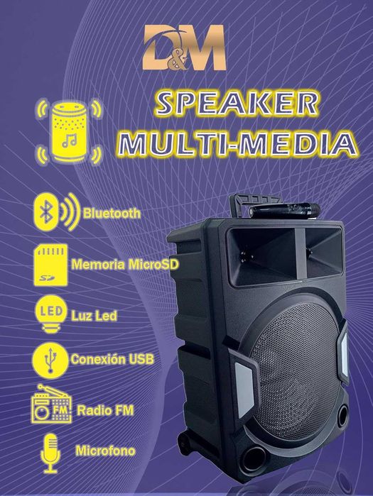 Преносима безжична колона ZQS-15112 (15″) Bluetooth, SD, USB, AUX 3.5