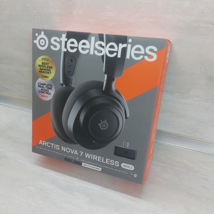 Премиум безжични геймърски слушалки SteelSeries Arctis Nova 7 Wireless Gen 2 – Пълен комплект - Нови
