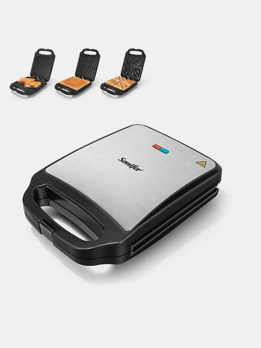 Мультипекарь 3в1 вафли сэндвичи гриль SONIFER SF-6087 мощность 1200 Вт