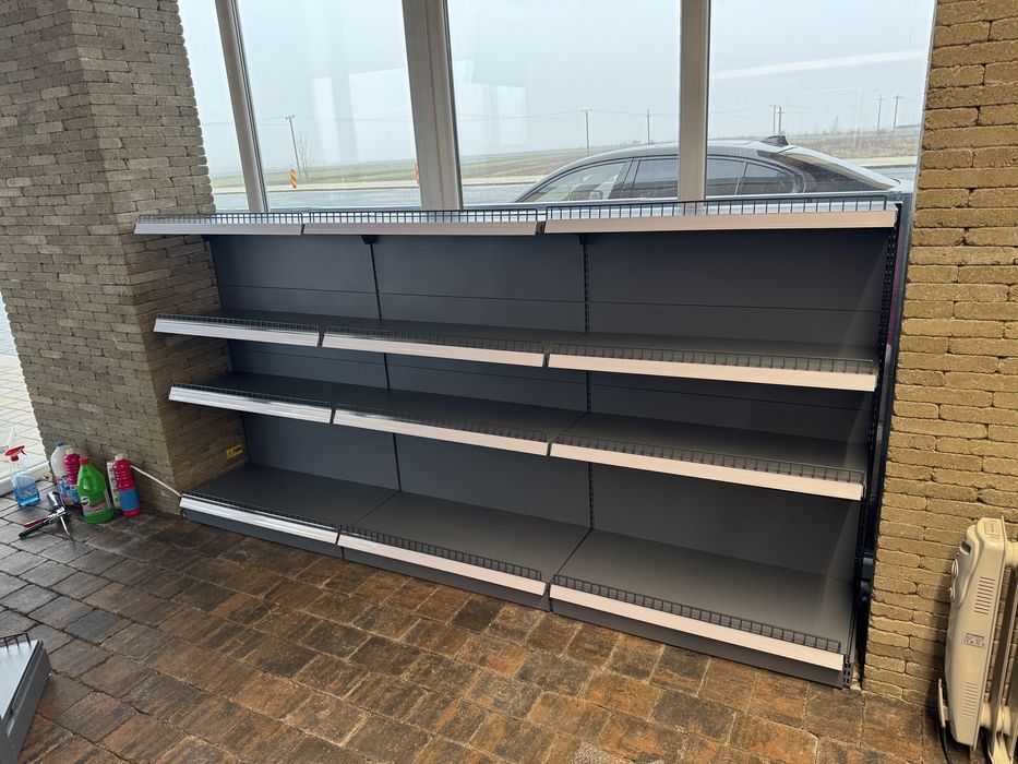 Rafturi metalice pentru supermaket gri antracit