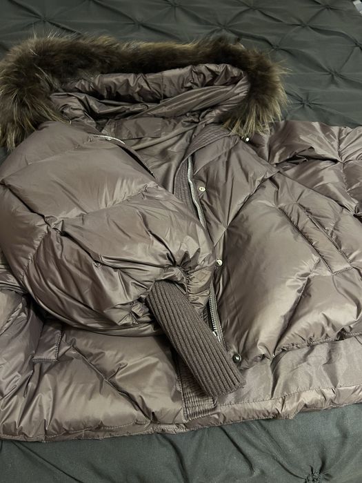 Дамско яке с гъши пух и яка- естествена лисица