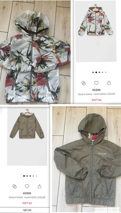 Geaca Guess copii cu doua fete - marimea 140 cm