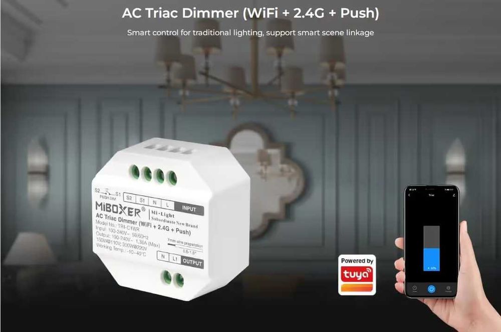 Miboxer dimmer AC Triac inteligent WiFi control vocal – TRI-C1WR
