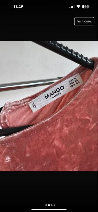 Bluza Mango din catifea