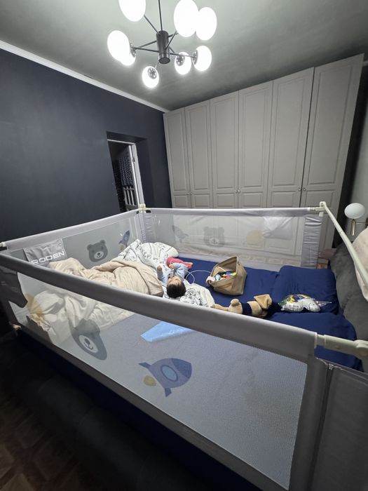 Бортик защитный 200х160, 200x67 см, 3 шт, серый