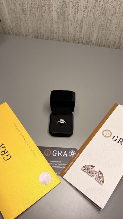 Пръстен с moissanite VVS1, 1.0 карата