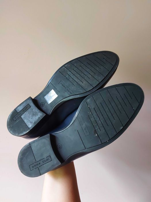 Pantofi din piele naturală cu șiret Anna Cori