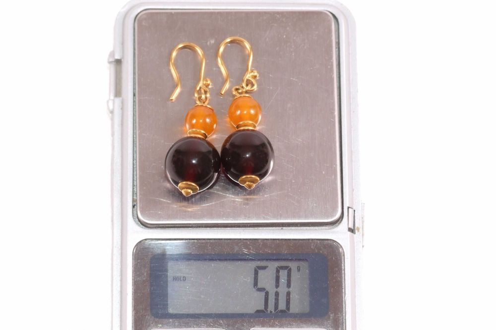 CERCEI - chihlimbar natural si argint, 5 grame, Made in Letonia, NOI