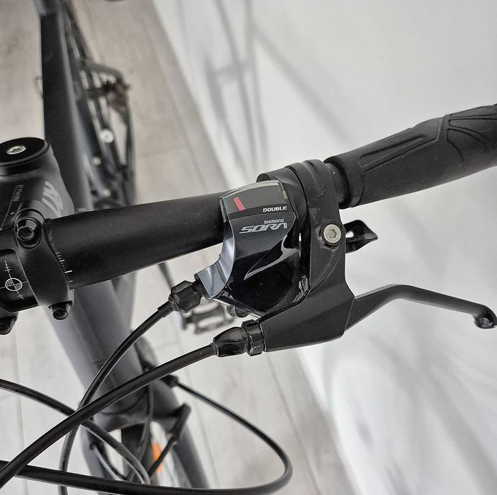 Bicicletă de șosea/cursieră Triban RC500, Grup Shimano Sora, Negru-Gri