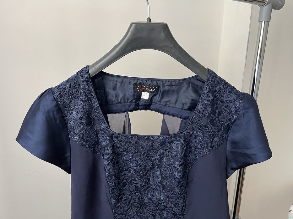 Тъмно синя официална рокля Роси