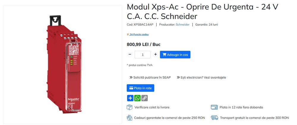 XPSBAC14AP - Modul de siguranta, XPSBAC14AP, Schneider Electric