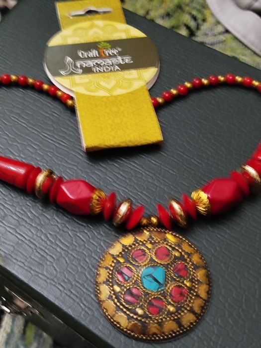 Натуральный кулон коралл бирюза Индия